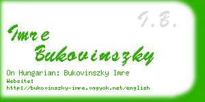 imre bukovinszky business card